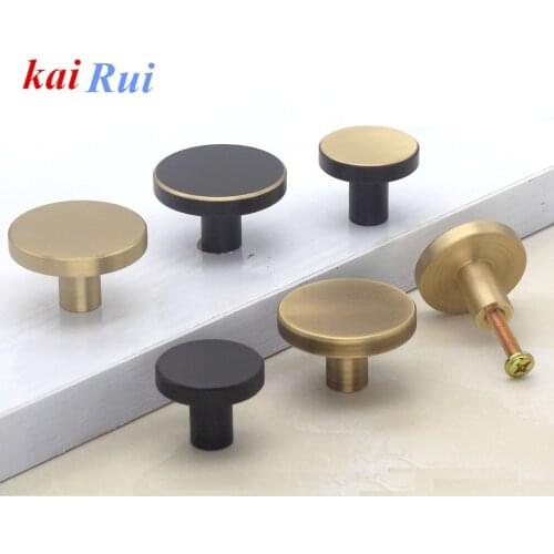2Pcs/Lot Premintehdw Solid Brass furniture Knob Knobs Cabinet Drawer Cupboard Door Black Gold Bronze mushroom