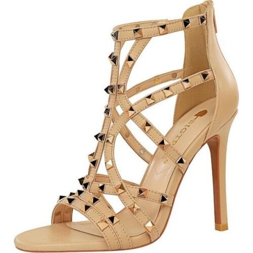 Gladiator Sandals Women Pumps Women Shoes Sandals Women 2021 Luxury Brand Rivets High Heels Sandals Women Ladies Shoes Chaussure