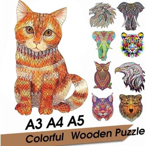 Creative Animal Wooden Jigsaw Puzzles For Adults Mysterious Owl Puzzles Gift Educational Childrens Toys Game Wooden Puzzle