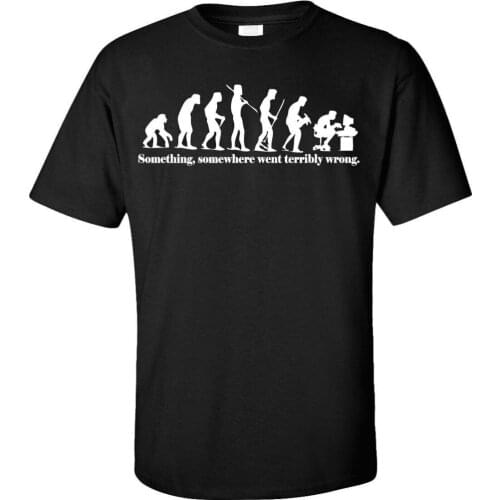 Something, Somewhere Went Terribly Wrong Adult T-Shirt - Funny Geek Evolution Brand Cotton Mens Basic Tops Fit Fitness T-Shirt