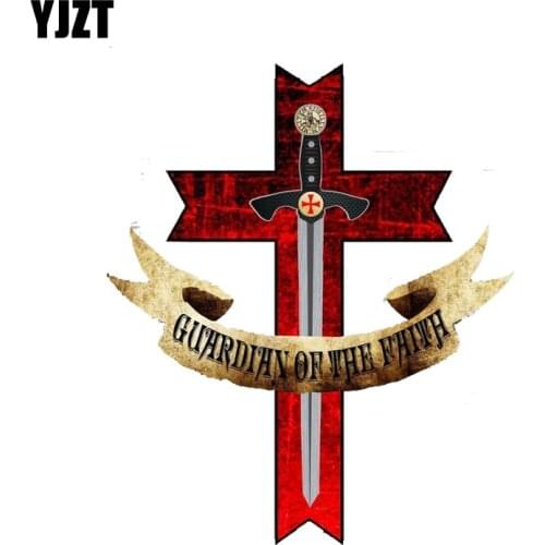 YJZT 13CM*15.2CM Car Accessories Cross Templar JM Sticker PVC Shield Bike Decal Car Sticker 6-2112
