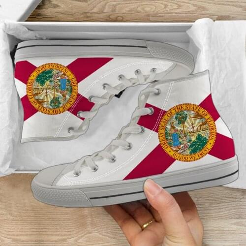 INSTANTARTS History of Florida Native American Design Classic High Top Shoes for Womens Lace Up Sneakers Flat Footwear Mujer