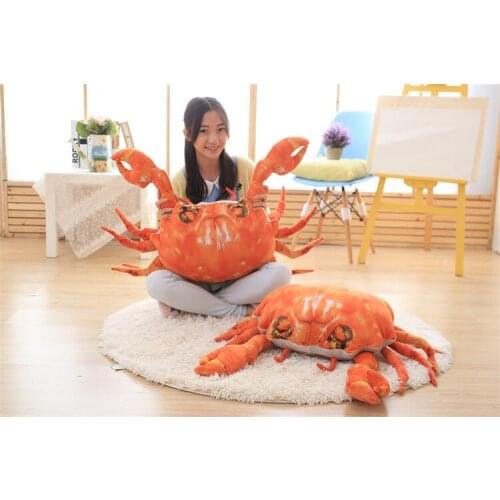 1pc 60cm cartoon simulation hairy crab plush doll pillow cushion stuffed toy creative children home decoration gift