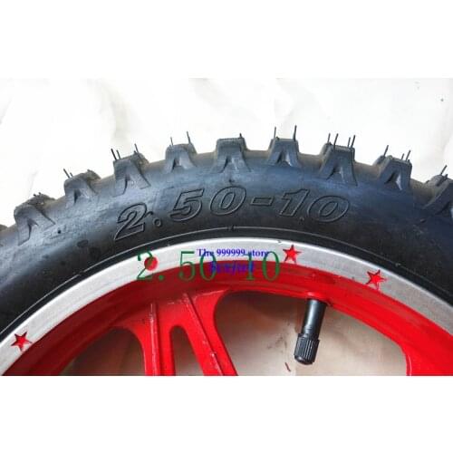 10inch (10'')Mini Dirt Bike Knobby Tire wheels 2.50-10 Front or Rear rims & tyre Off Road Motocross mini motorrad child