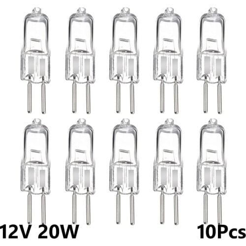 10pcs 20W Ultra low price inserted beads crystal 12V G4 indoor lighting Warm light bulbs Super Bright Clear JC Type halogen bulb