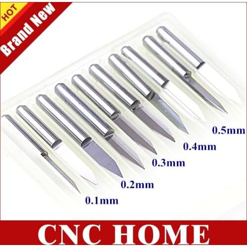 10pc 30 Angle Tip-0.1, 0.2, 0.3, 0.4, 0.5MM cnc router vbit woodworking engraving bits Tungsten Carbide Wood Milling Cutter Set