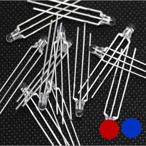 1000pcs 3mm LED Diode Dual Color Red And Blue Clear Lens Common Cathode & Common Anode Round Bi-Color DIY Light Emitting Lamp