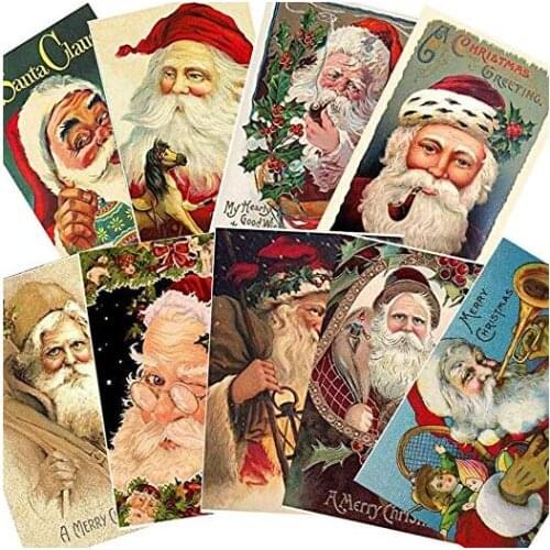 18pcs/set Vintage Edible Wafer Paper For Christmas Day Cup Cake Topper Cake Decorating Tools Festival Party Supply