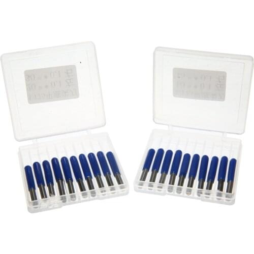 20pcs V Shape Carbide PCB Engraving Bits 3.175mm CNC Router Bit 10/15/20/30 Degree Milling Cutter Drill Bits Woodworking Tools