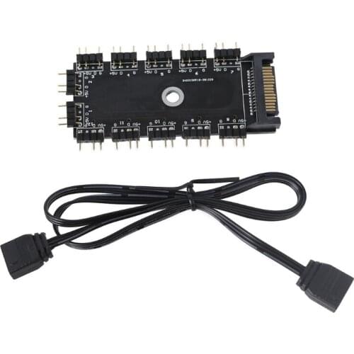 Motherboard 1 to 11 4 Pin PWM Cooler Fan HUB Splitter Extension 12V SATA Power /Large 4D port Supply PC Speed Controller