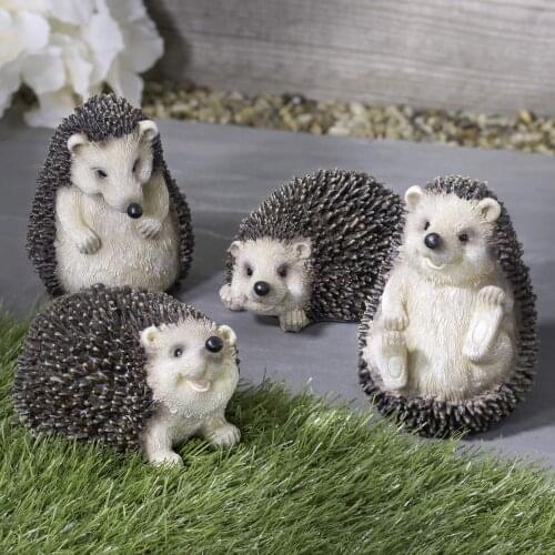 4pc Animal Model Large Toy Figures Hedgehog Ornaments Garden Animals Outdoor Decorations Decorative Simulation Resin Statue#G30