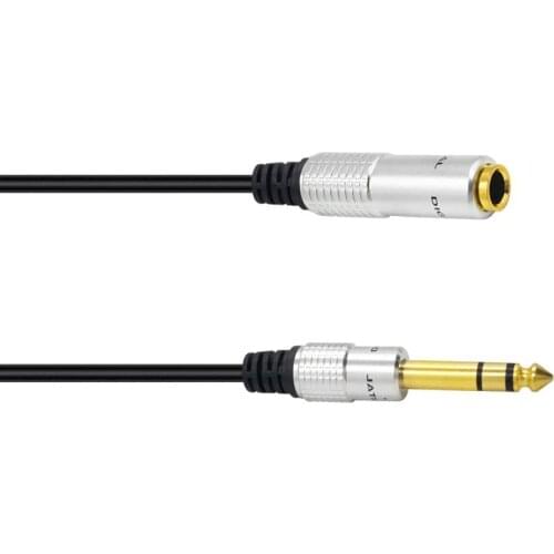 6.35mm (1/4 inch) Stereo Male Plug to 6.35mm Female 1/4" TRS Jack Audio Cable Stereo Cord, Headphone Extension Cable,(30CM)