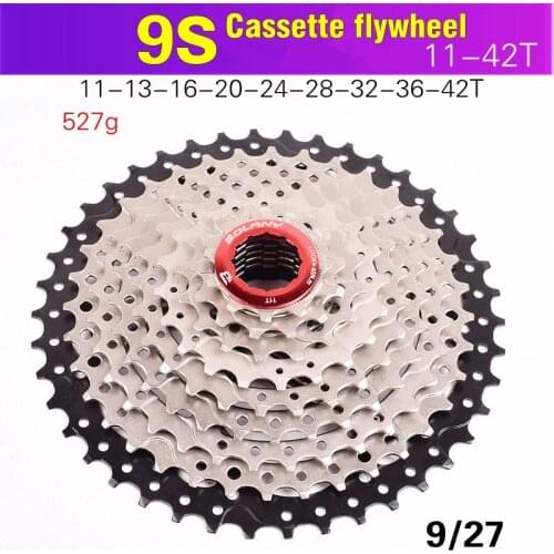 BOLANY Bicycle Flywheel 9S 11-36 11-40 11-42 Mountain Bike Flywheel 9S 27Speed Cassette Sprocket For Wide Ratio