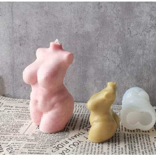 15cm Large Plump Woman Silicone Candle Mold for Handmade Desktop Decoration Gypsum Resin Aromatherapy Candle Silicone Mould