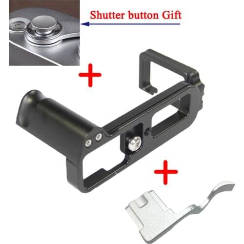Silver Thumb Rest Thumb Grip Hot Shoe Pro Vertical L Type Bracket Tripod Quick Plate Grip For Fujifilm XT10 XT20