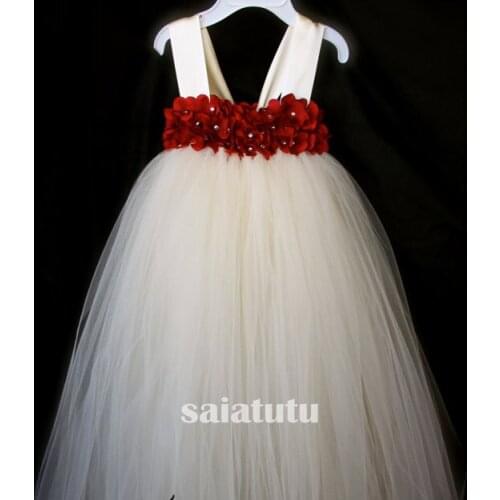 Girls Princess Kids Dresses for Girls Tutu Lace Flower Embroidered Ball Gown Baby Girls Clothes Children Wedding Party Dress