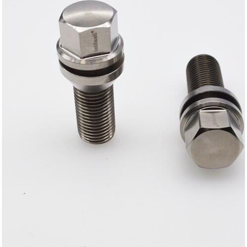 High performance silver color Gr.5 titanium lug bolts M14*1.5*35mm with 60 degree removable cone seat