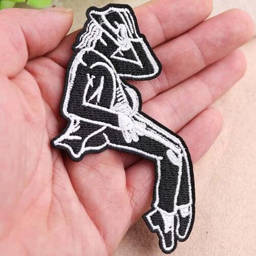 Michael Jackson Dancing Punk Iron On Embroidered Clothes Patches For Clothing Stickers Garment Wholesale