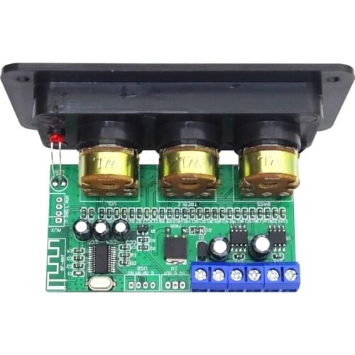 Mini Bluetooth Amplifier Power Audio Board 20Wx2 Stereo Amp Sound Amplifiers AUX U Disk Decoder Treble Bass Adjustment