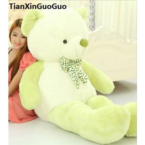 Stuffed toy huge 160cm cartoon green teddy bear plush toy soft doll hugging pillow birthday gift b2878