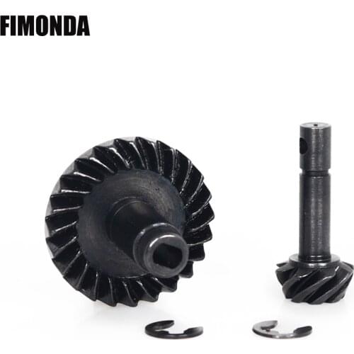 FIMONA 8T 24T Hardened Steel Heavy Duty High Pinion Bevel Gear Set for 1/10 RC Crawler Car Axial SCX10 90046 90047 Upgrade Parts