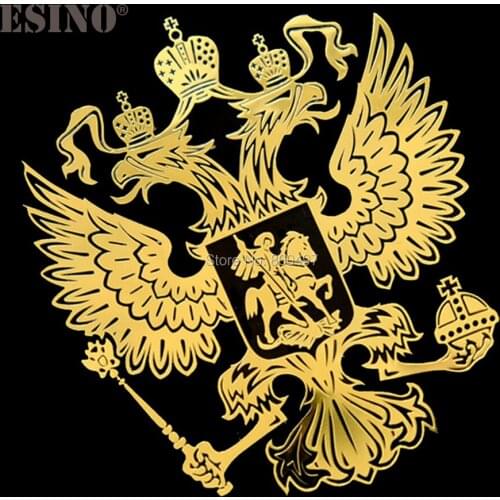 10 x Newest 3D Car Trunk Nickel Alloy Badge Emblem Sticker Accessories Adhesive Car Styling Badge Decal For Russian Flag Emblem