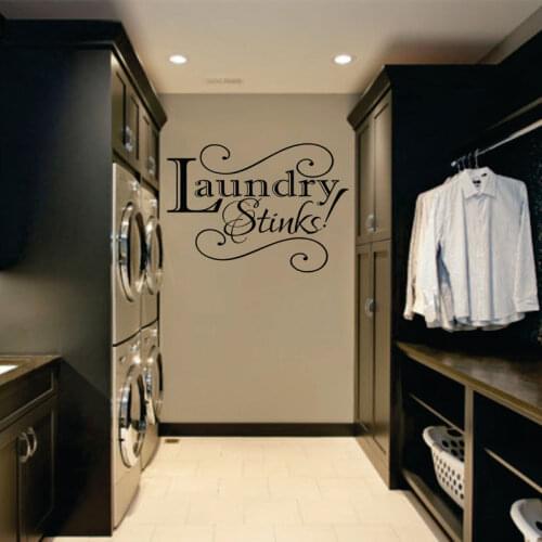 Laundry Room Decal, Laundry Sign Symbol Wall Vinyl Sticker, Room Decoration Self-adhesive Murals DIY LY18