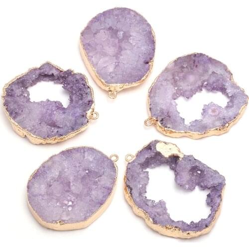 Natural Stone Crystal Cluster Pendants Irregular Shape Exquisite Charms For jewelry making DIY necklace earring accessories