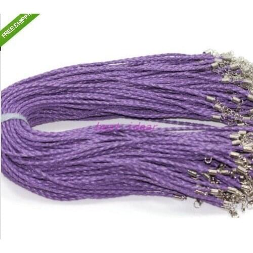 Necklace Purple Braided Leather 18-19" Cord Necklace ,(100pcs/pack) Wholesale Fashion Cord Necklace,Free Shipping