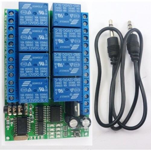 1 PCS 8ch 12VDC DTMF Relay MT8870 Decoder Phone Remote Control switch for AC DC Motor LED CNC Smart Home PLC