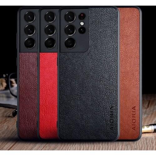 Case for Samsung Galaxy S21 Ultra Plus 5G funda luxury Vintage Leather skin coque soft cover for samsung s21 ultra case capa