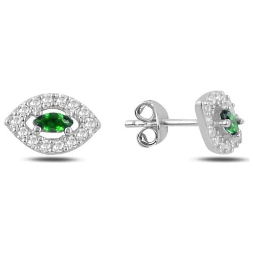 Silver 925 Sterling Shuttle Colorful Zircon Engagement Earrings
