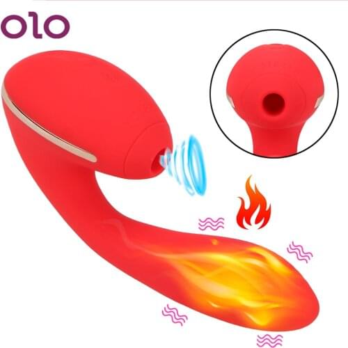 OLO Sucking Vibrator Clitoris Stimulator Heating Vagina Clit Sucker Vibrating Oral Sex G Spot Dildo Vibrator Sex Toys for Women