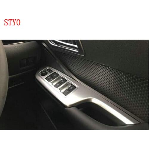STYO Car ABS Inner Side Door Window lift down button frame cover armrest decoration trim For LHD TOYOTA1 C-HR CHR 2017 2018