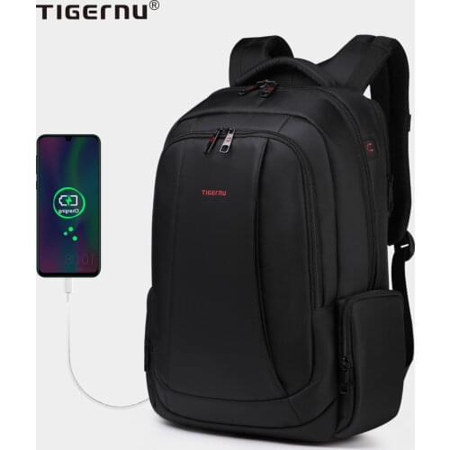 Tigernu 15.6inch 27L USB Charging Anti theft Waterproof Nylon Mochila Travel Men Backpacks Bags Casual Business Laptop Backpack
