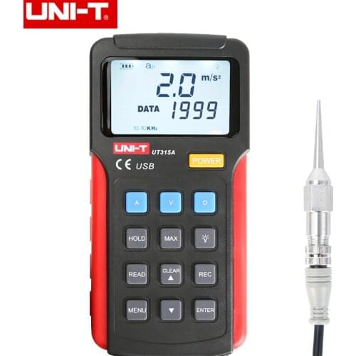 UNI-T Handheld UT315A Digital Vibration Tester Device Probe Vibration Analyzer USB Function