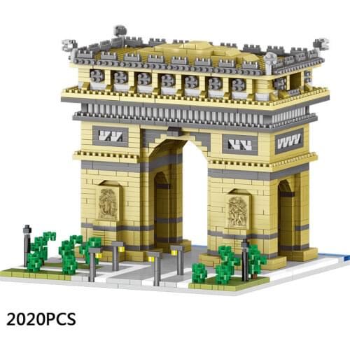 Disney Mickey Around the World building block France paris Arc de Triomphe model brick educational toy nanobrick for gifts
