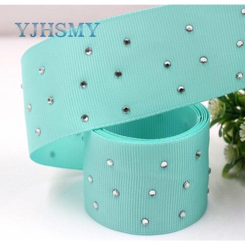 YJHSMY I-181106-172,5yards/lot,38mm Solid color white diamond Ribbons Thermal transfer Printed grosgrain,DIY wrapping materials