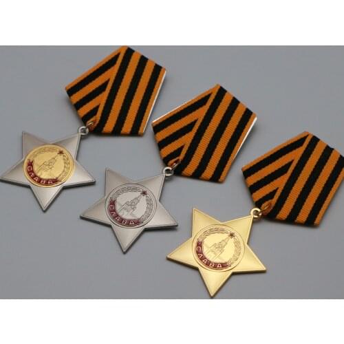 3pcs/lot CCCP Medal Order of Glory USSR Glory Medal 1rd 2nd 3rd Class Orders Badge