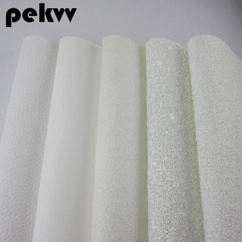 30cmx134cm White Glitter Fabric and Lichee Textured Faux Synthetic Leather For DIY shoes HD003m