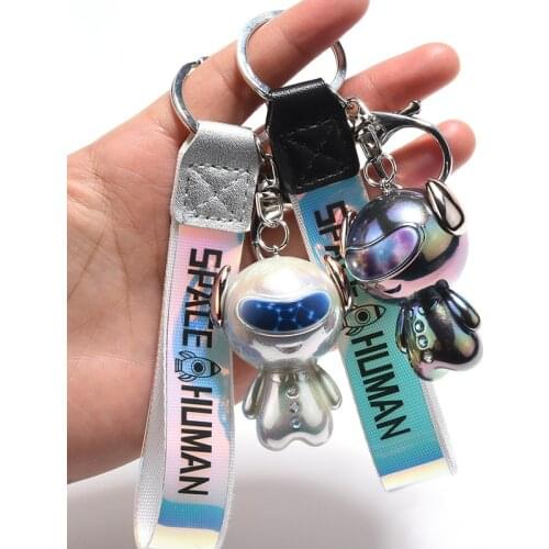 Acrylic Astronaut Key Chain Resin Keychains Gift Cute Spaceman Bag Pendant Accessories Colorful Keyring Jewelry Car Key Holder