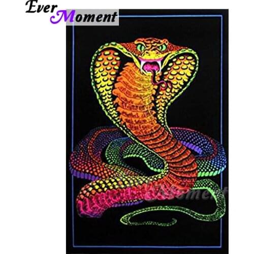 Ever Moment Diamond Painting Cobra Snake Full Square Drill Handmade 5D DIY Mosaic Diamond Embroidery Decoration For Home ASF1098