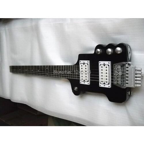 Free shipping new double wave headless electric guitar in black color F-283+ foam box