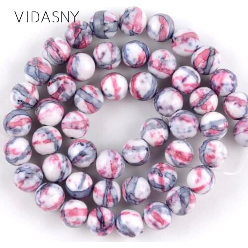 Purple Red Stripe Rain Flower Stone Natural Stone Beads For Jewelry Making 4 6 8 10 12mm Loose Beads Diy Bracelet Necklace 15