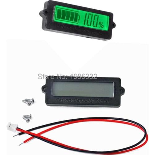 WS16 Digital Lead-acid Lithium Green LCD Battery Capacity Tester Indicator Voltmeter Meter Monitor Analyzer 12V 24v 36v 48v Car