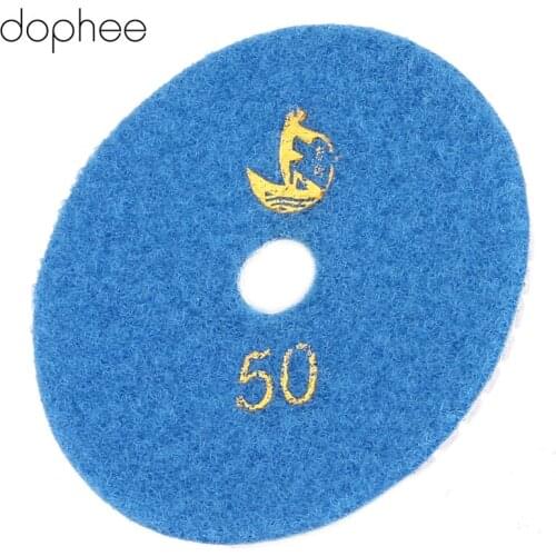 Dophee Grits #50 100mm/4" Professional Wet/Dry Granite Concrete Marble Limestone Diamond Polishing Pads Disc Sander Pad Blue* 1