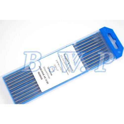 10Pcs Grey TIG Tungsten Electrodes 2% Ceriated WC20 3/32x7 (2.4mmx175mm) ARC Rods