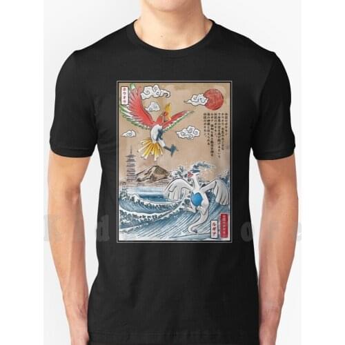 Legendary Battle T Shirt Diy Big Size 100% Cotton Animals Battle Birds Water Sea Wave Kanagawa Wave Japan Kyoto Tokyo Japanese