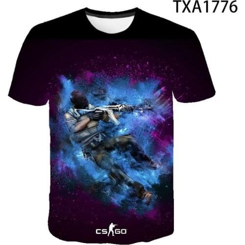 Summer 3D Printed T Shirts CS GO Casual Men Women Children Fashion Short Sleeve Streetwear Boy Girl Kids Interesting Tops Tee