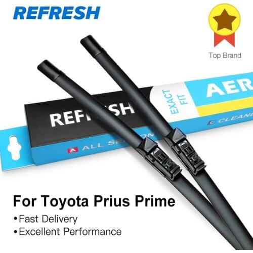 REFRESH Windscreen Hybrid Wiper Blades for Toyota Prius Prime Fit push button Arms